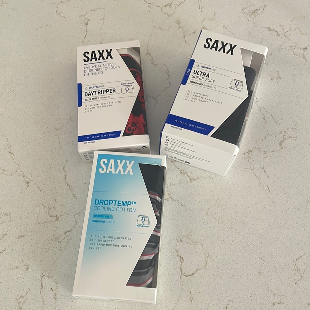 NIB Saxx boxer brief bundle (4 pairs) size small